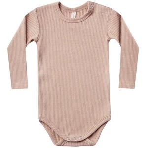 Quincy Mae Organic Cotton Ribbed Bodysuit Petal